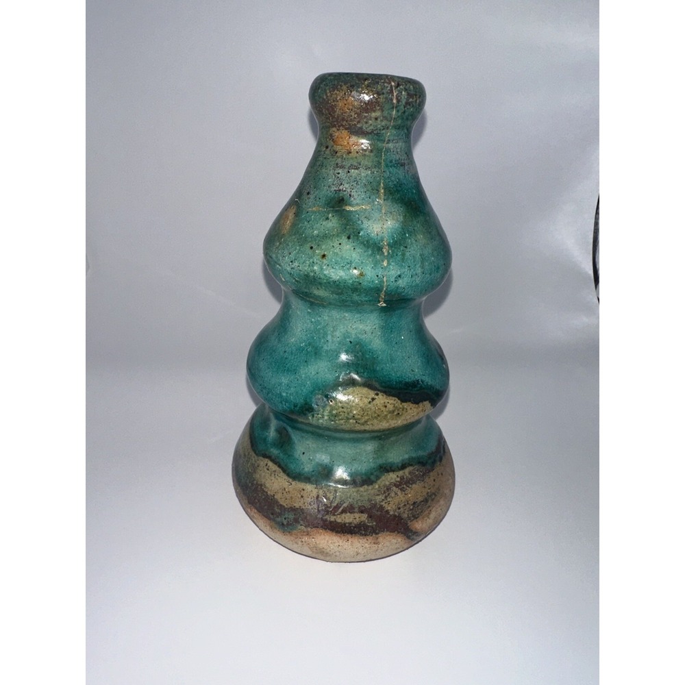 Glazed Pottery Vase Turquoise Pottery Unique Piece